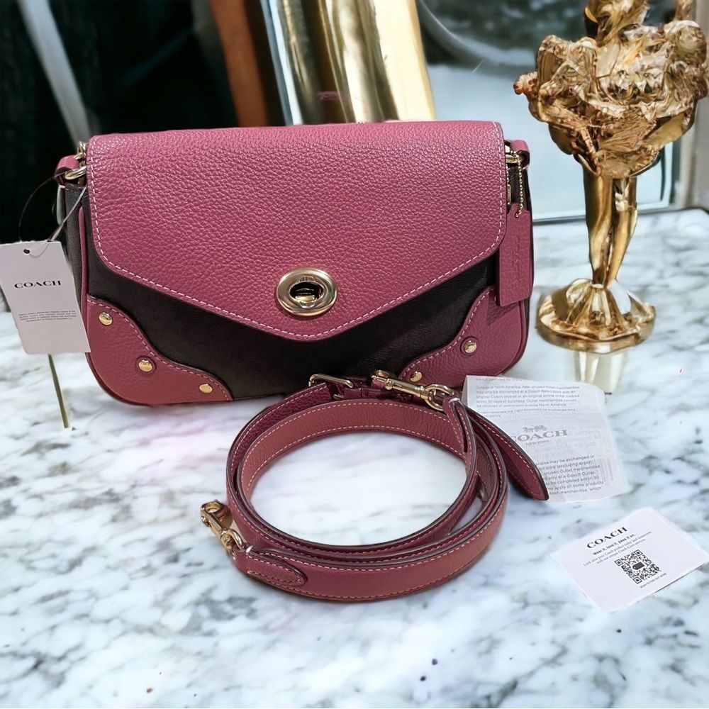 COACH Millie Convertible Bag Signature Leather Petunia Authentic NWT!